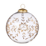 Gold Etched Snowflake Ball Ornament 5"