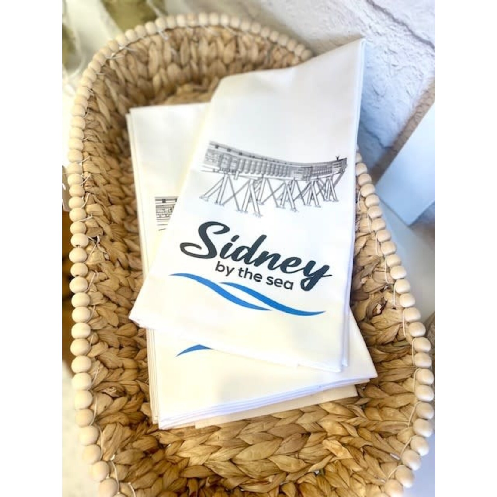 Sidney By The Sea - Tea Towel - Wharf