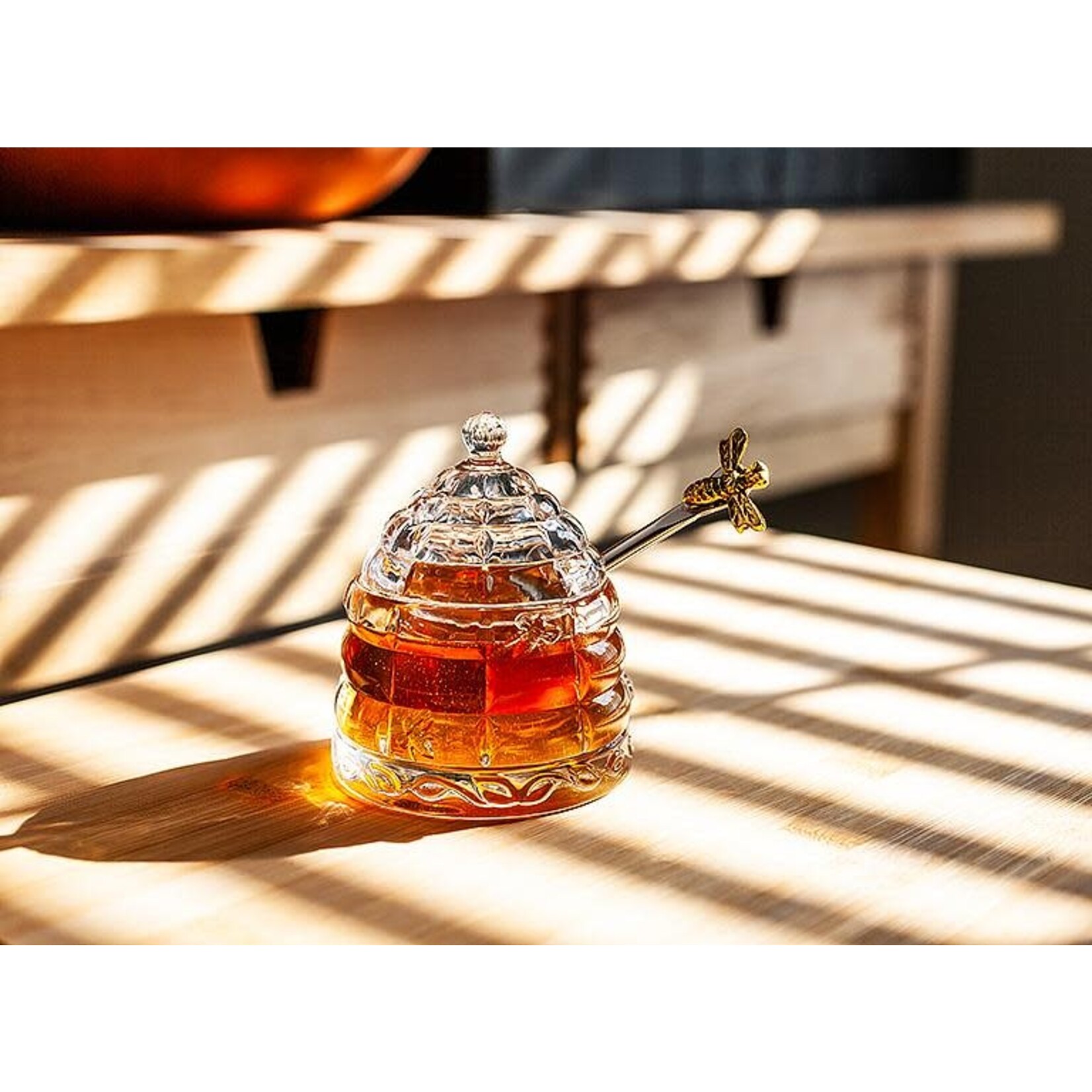 Glass Beehive Honey Pot with Lid