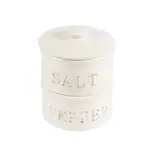 Statement Stacked Salt & Pepper Pinch Jars - White