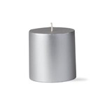 Metallic Pillar Candle 3x3 - Silver