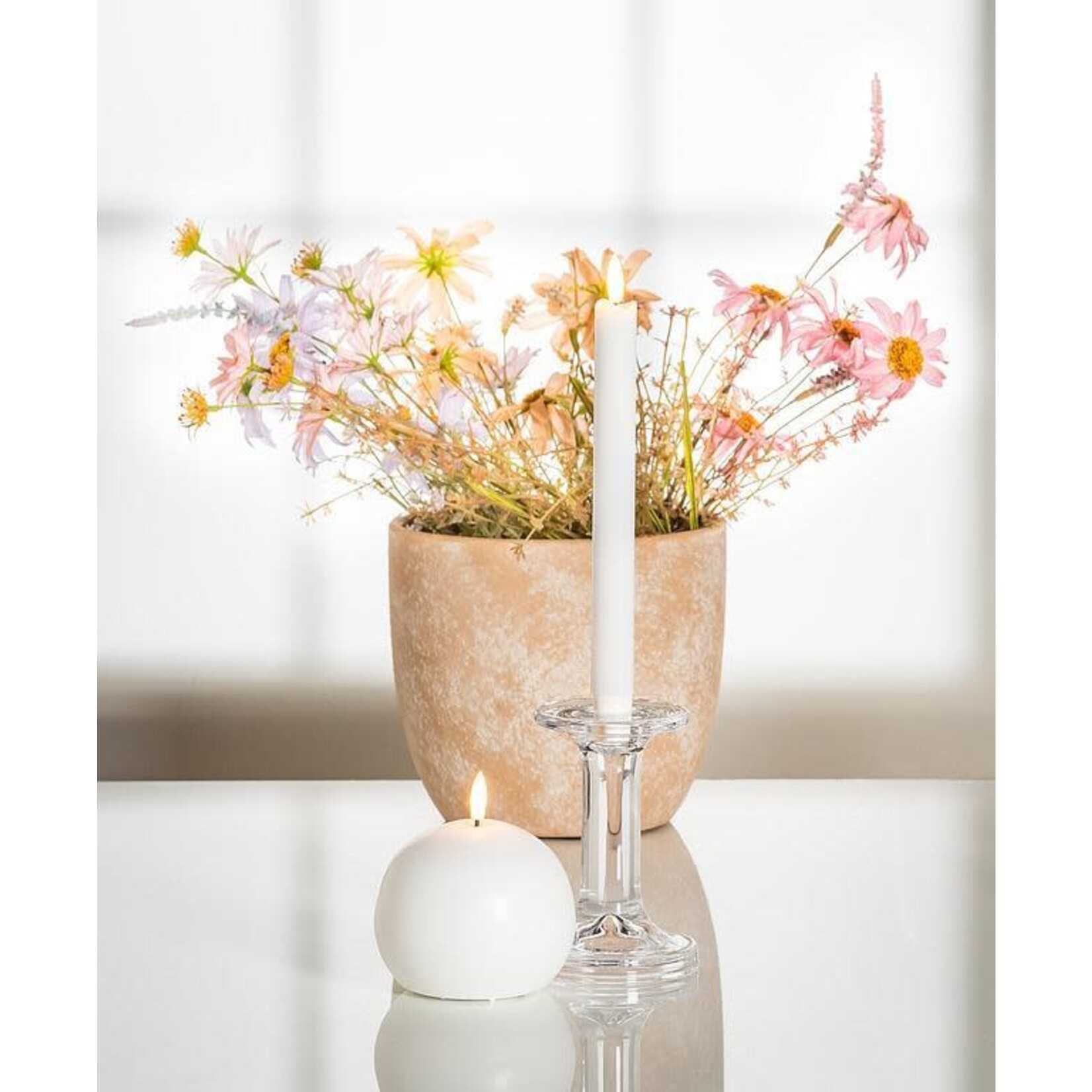 White LED Taper Candle - Set of 2