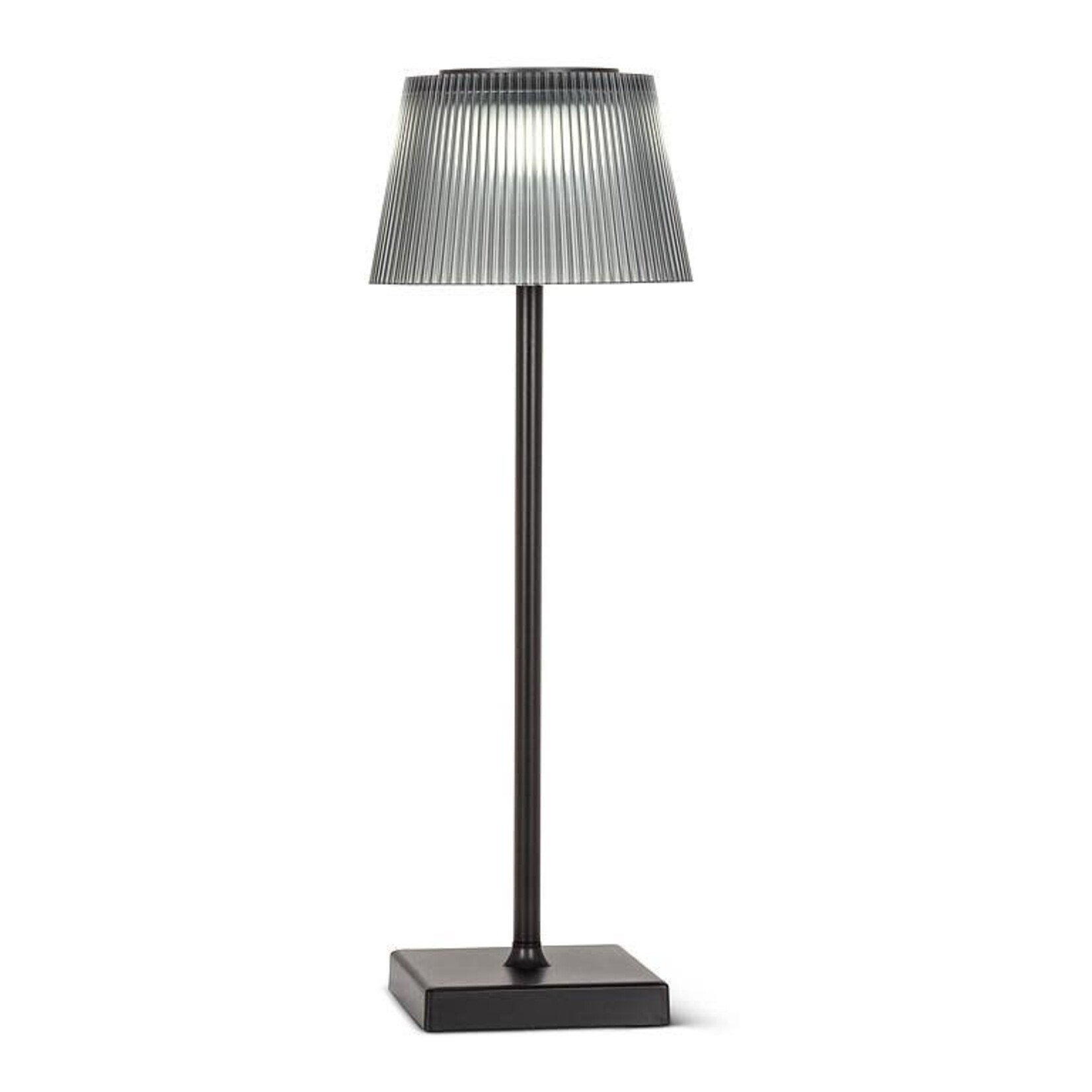 Fluted Shade LED Outdoor Table Lamp - Smoke