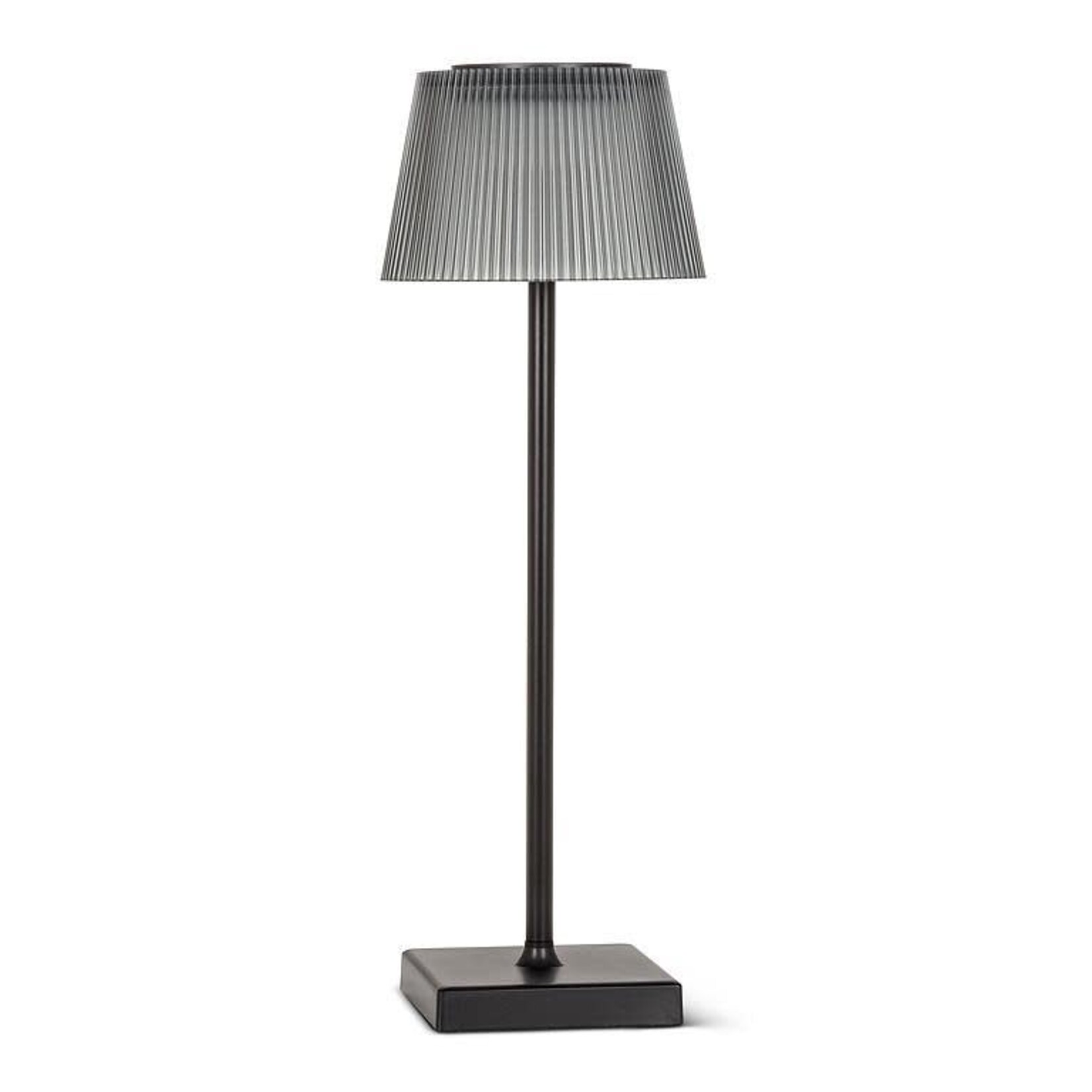 Fluted Shade LED Outdoor Table Lamp - Smoke