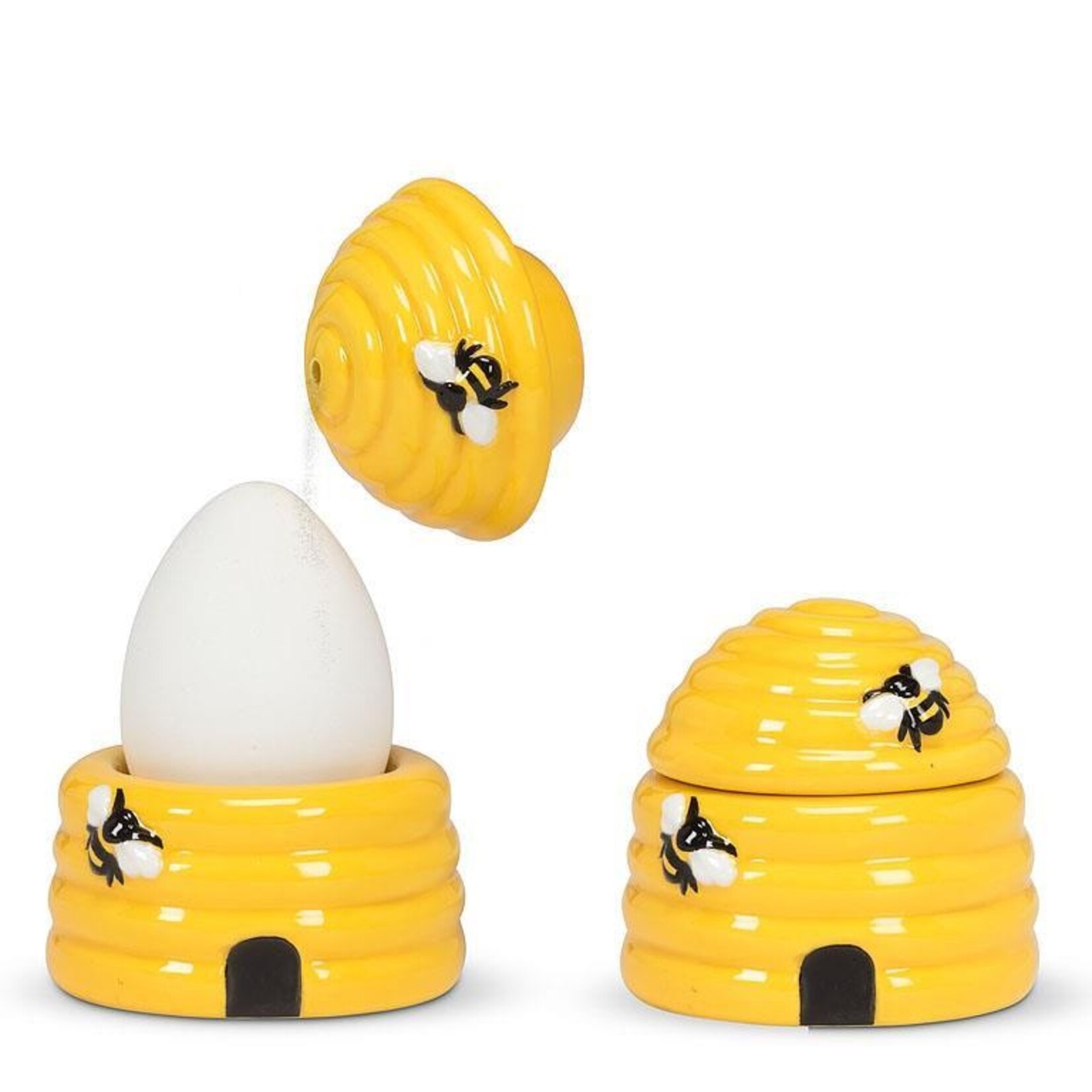 Beehive Egg Cup with Salt Shaker