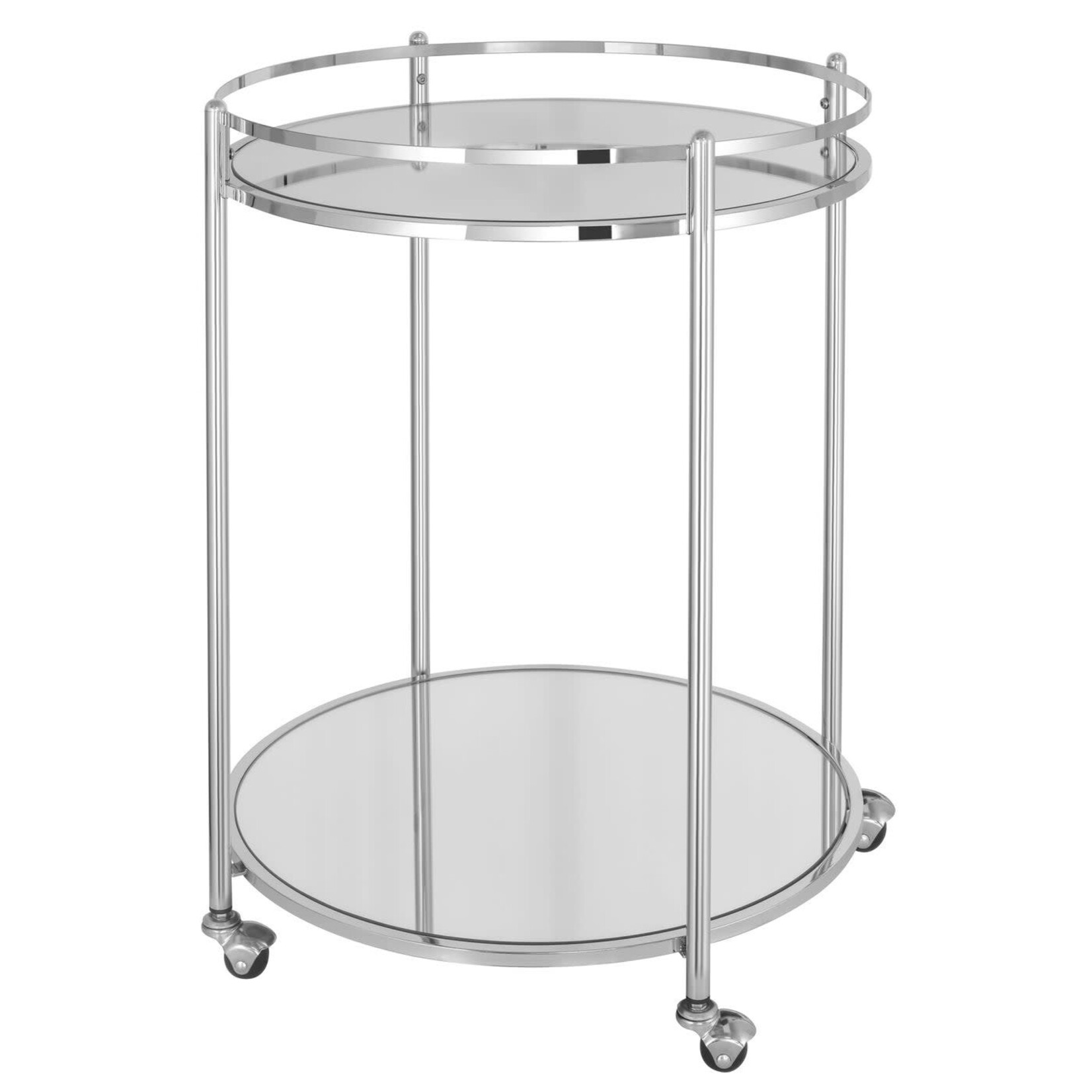 Manhattan 2 Tier Mirror Glass Bar Cart