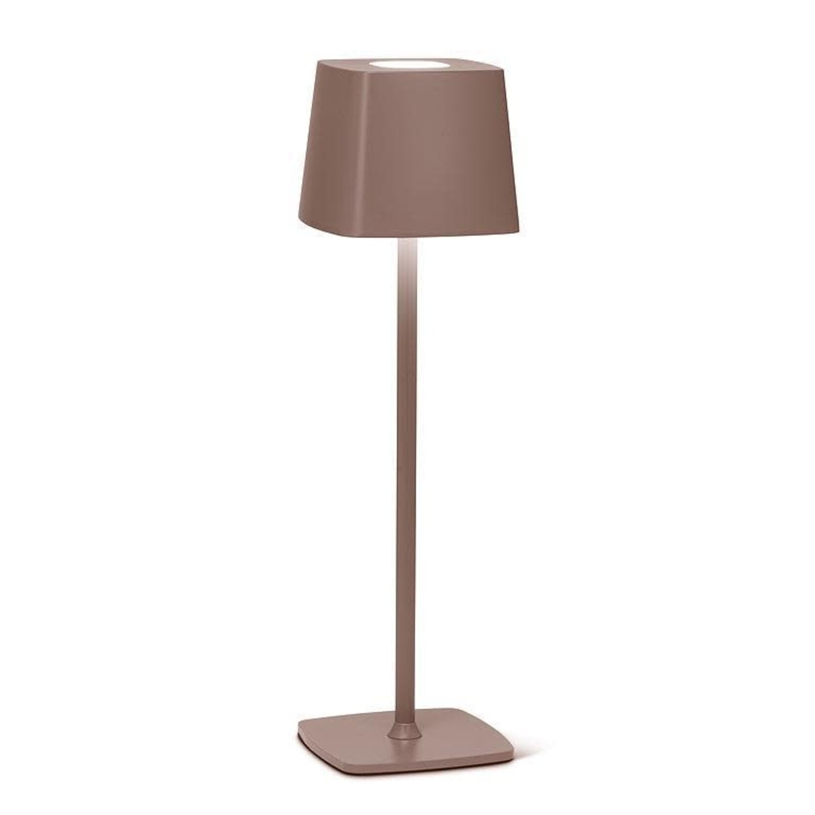 Square Shade LED Lamp - Brown