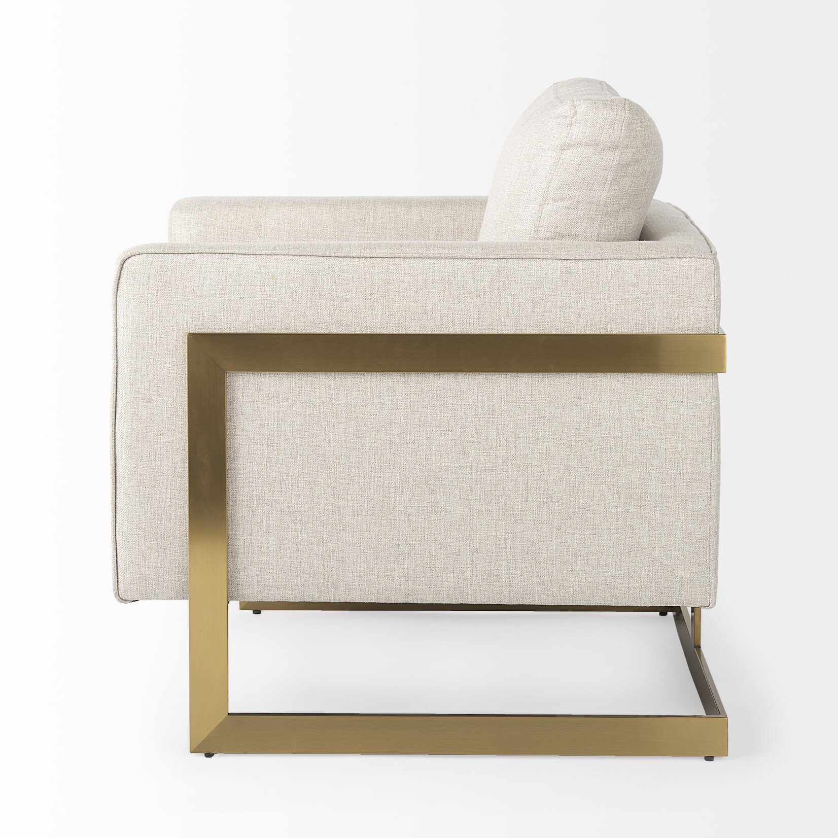 Rupert Cream Chair with Gold Stainless Steel Frame Accent