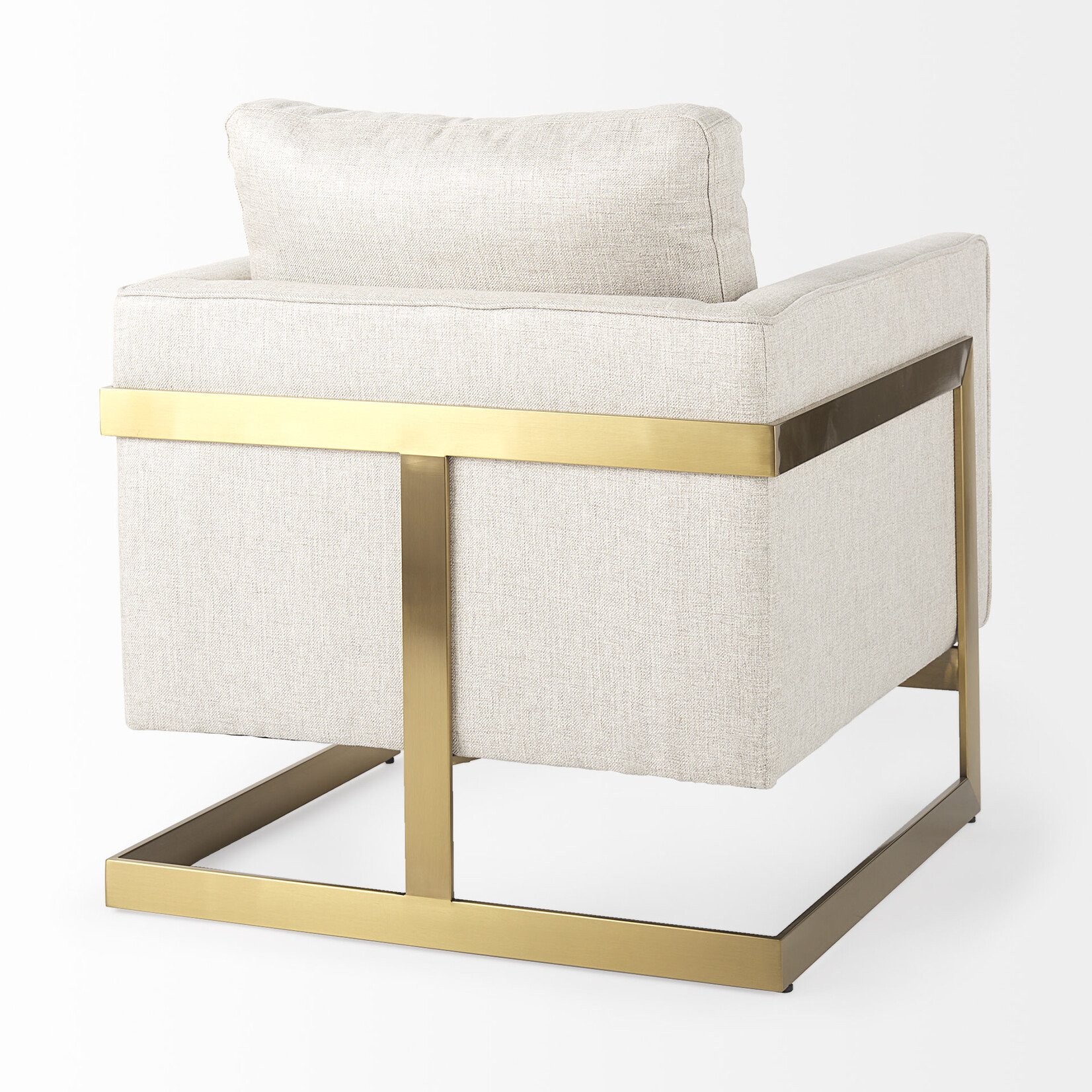 Rupert Cream Chair with Gold Stainless Steel Frame Accent