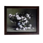 White Petal Bouquet Hazelnut Framed Art