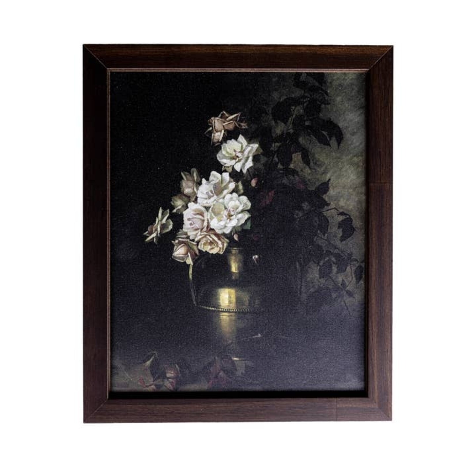 Antique Floral Hazelnut Framed Art