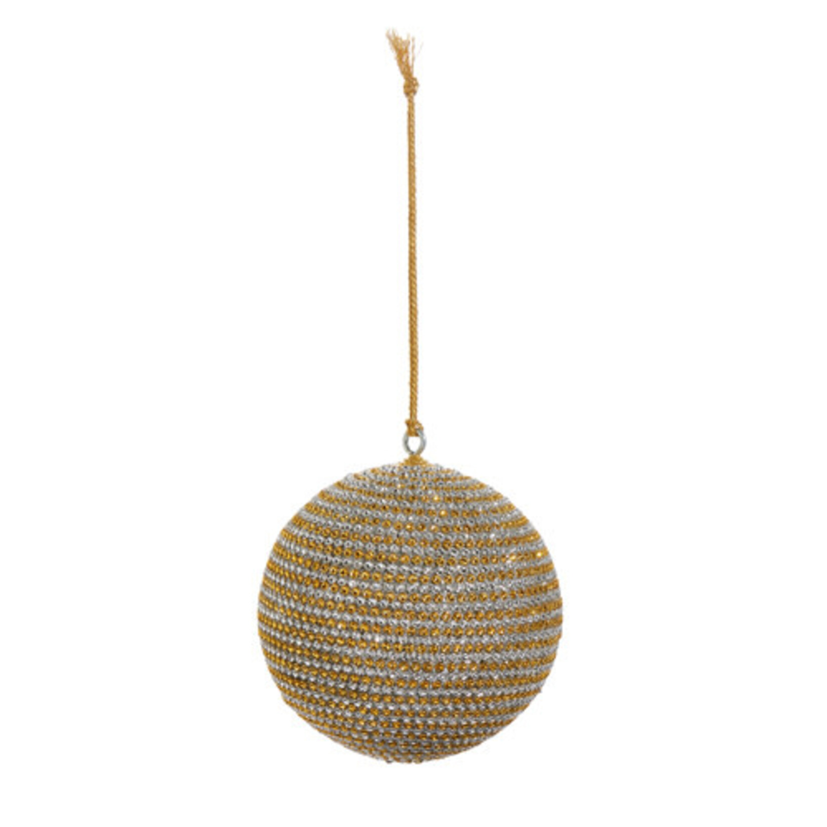Large Gold Rhinstone Ornament 3.75"