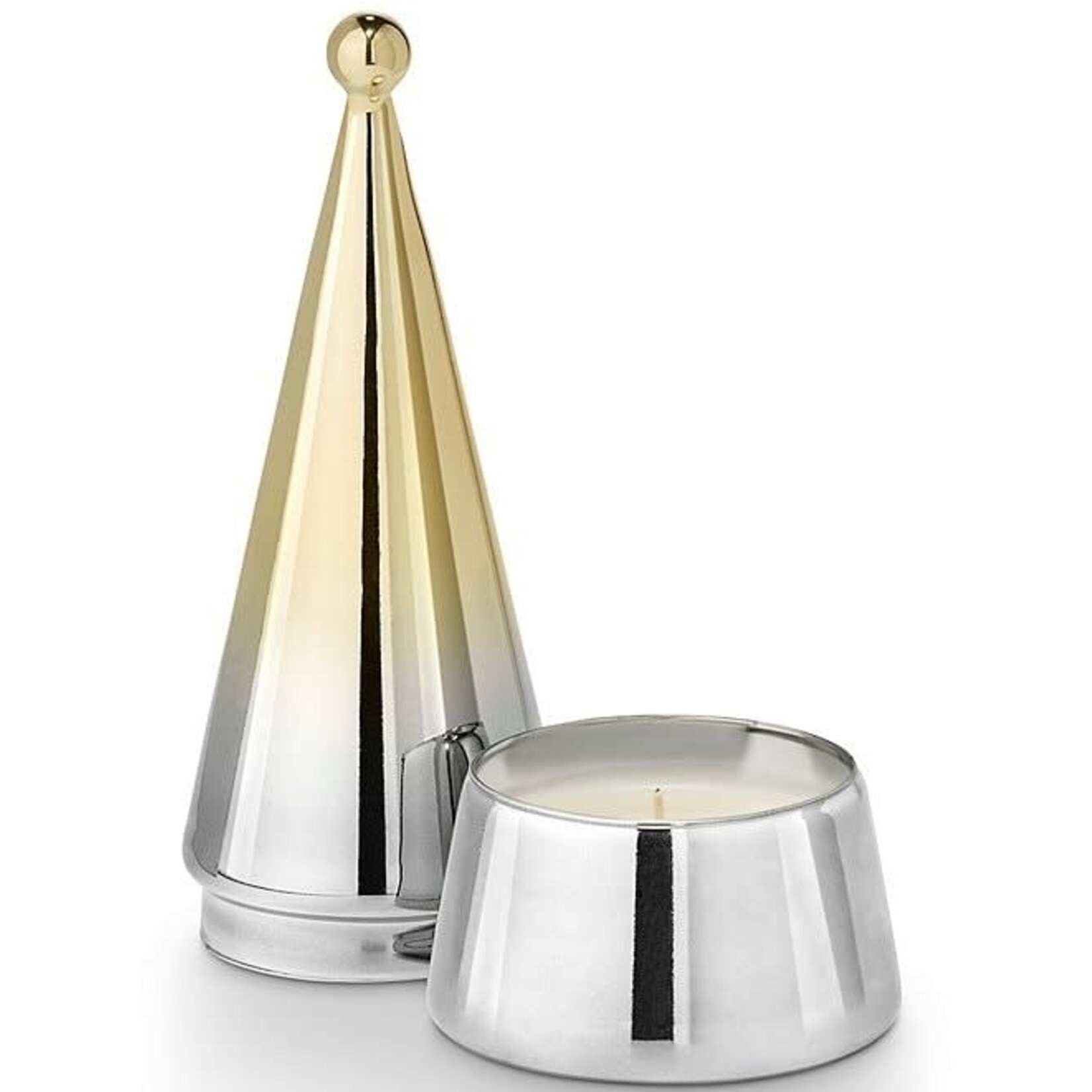 Medium High Shine Tree Candle - Winter White