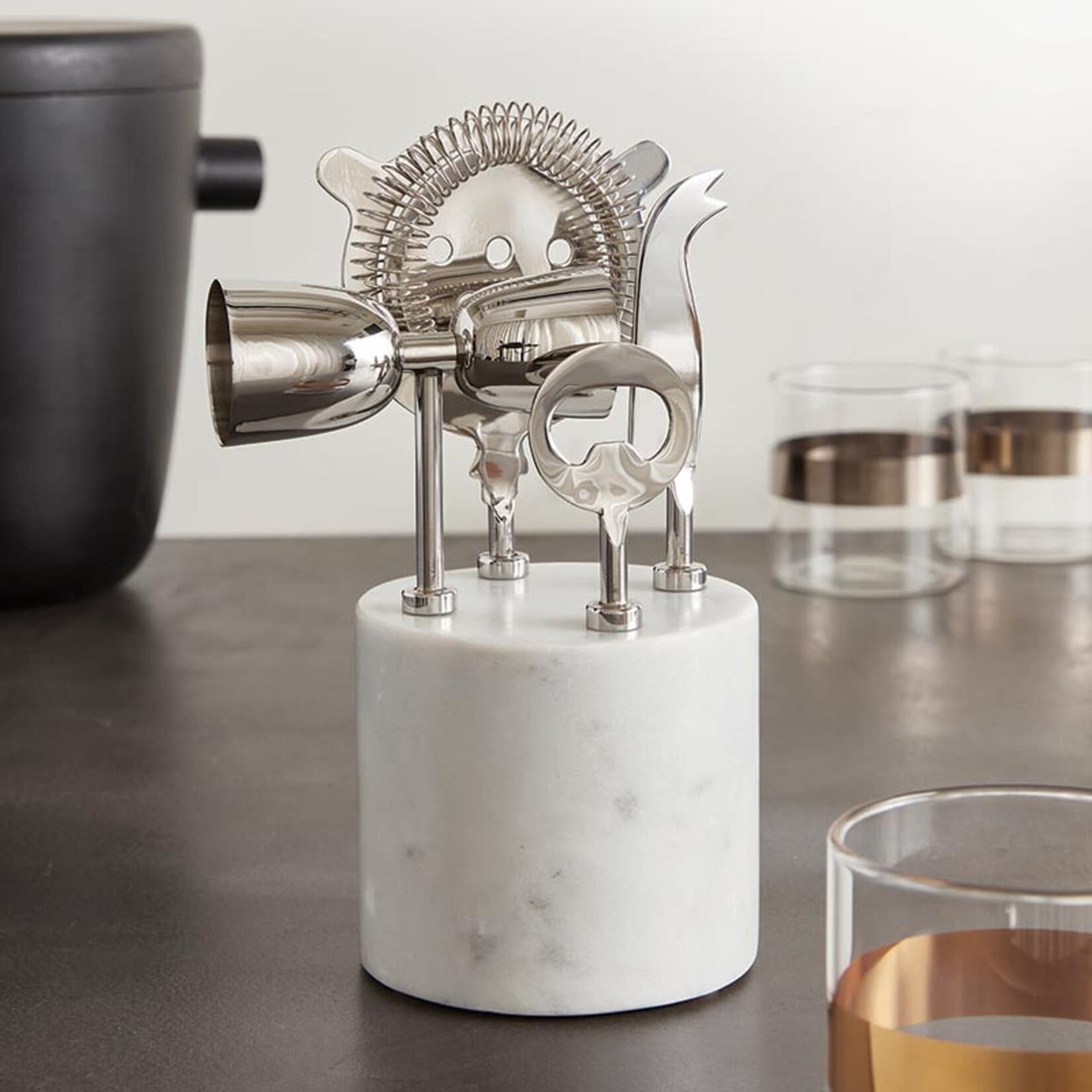 Bar Tools in Marble Base