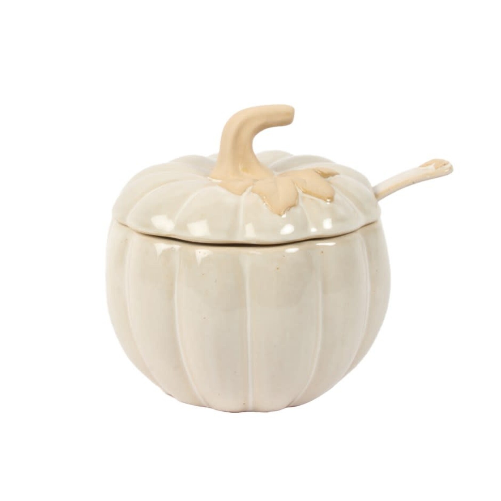 Harvest Pumpkin Covered Bowl With Spoon