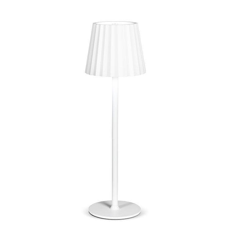 Fluted Shade LED Lamp - White - Avenue B Home Decor