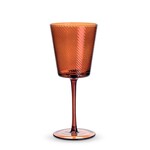 Optic Swirl Wine Glass - Amber