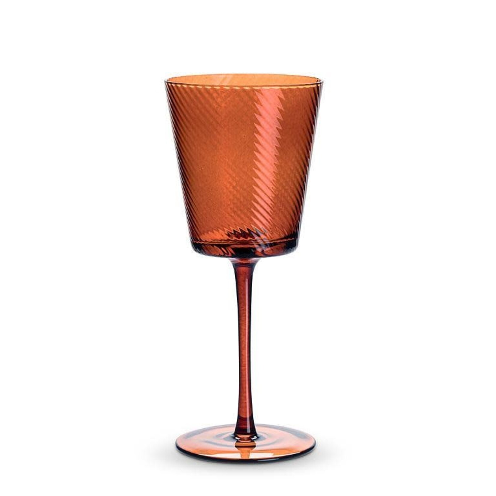 Optic Swirl Wine Glass - Amber