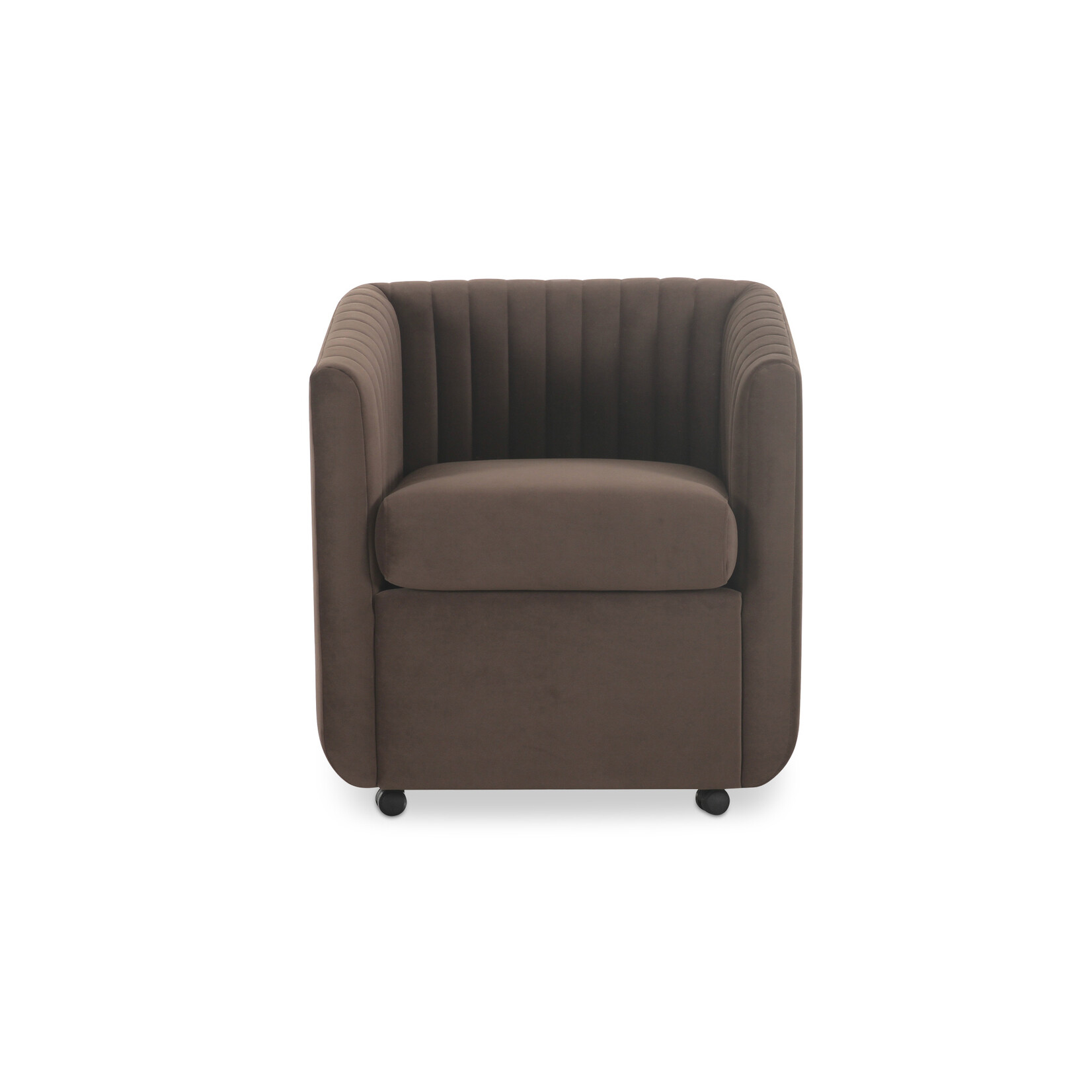 Jane Rolling Chair - Brown Velvet