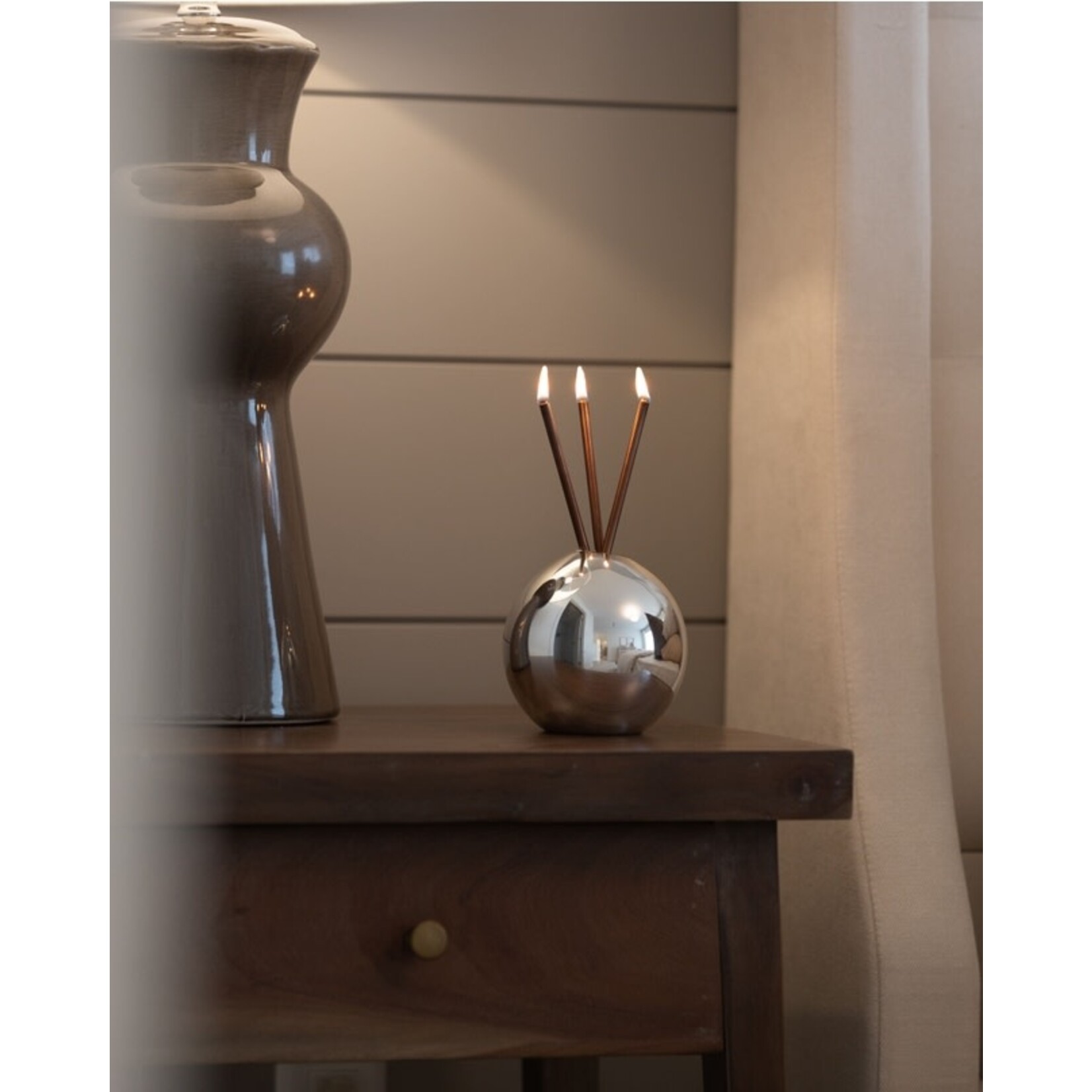 Neva Vase, Silver Metallic