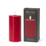 Red LED Pillar Candle 3x6"