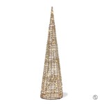 Large Ribbon Cone Tree with 40 LED lights - 31" H