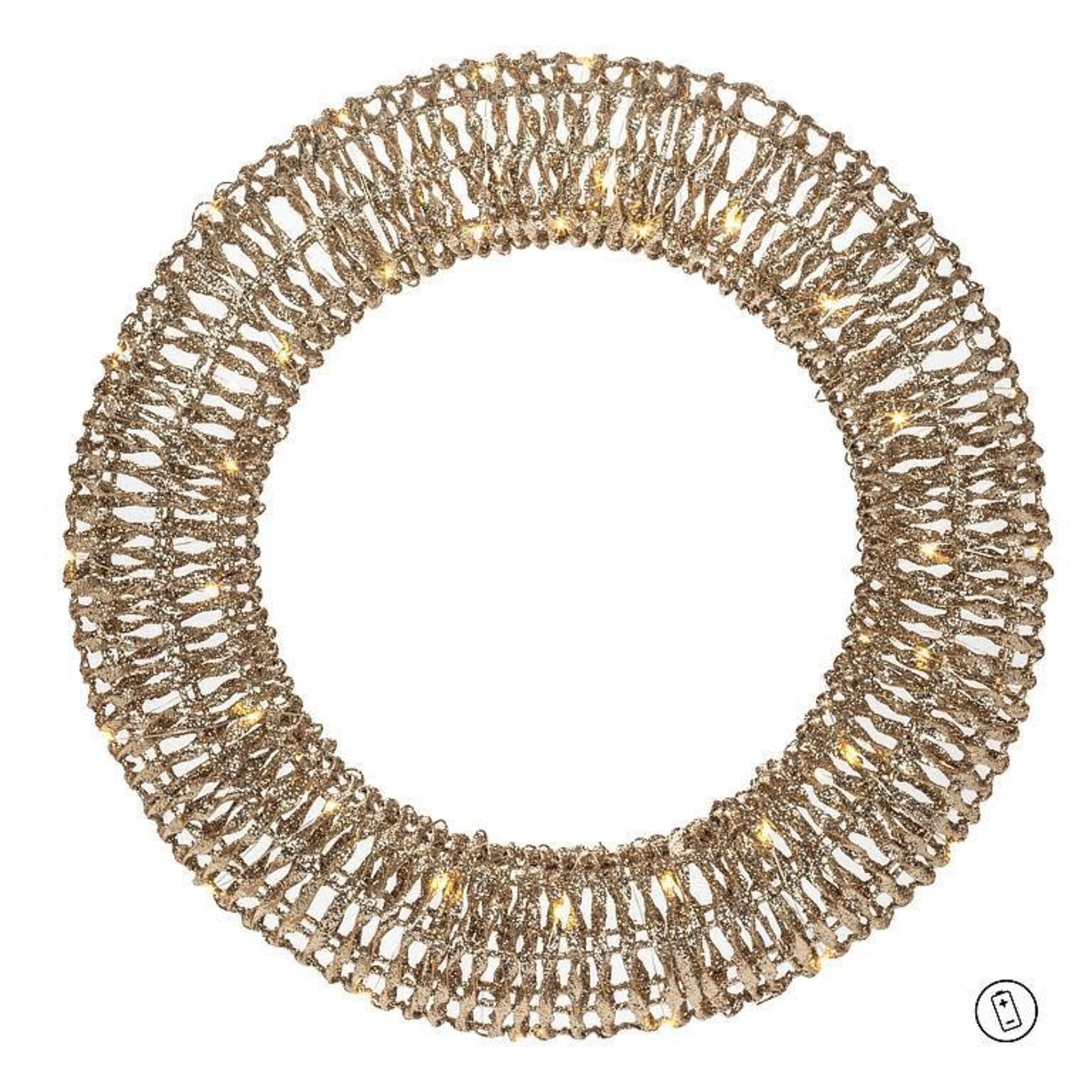 Medium Ribbon Wreath with 60 LED lights 19" D