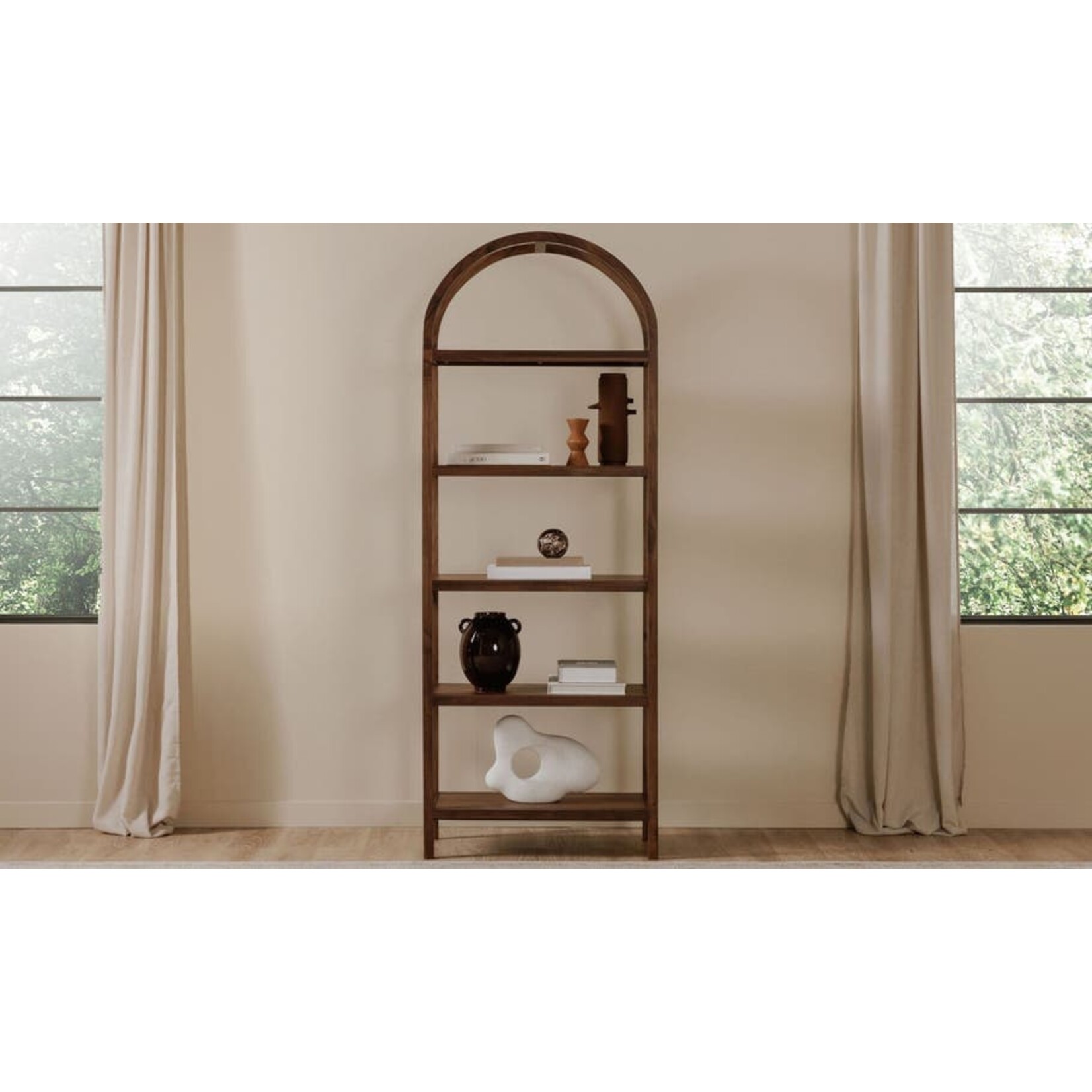 Eero Bookcase Walnut 30.0” W X 16.0” D X 80.0” H