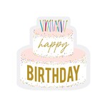 Happy Birthday Cake Shaped Paper Napkins 20Pk Multi