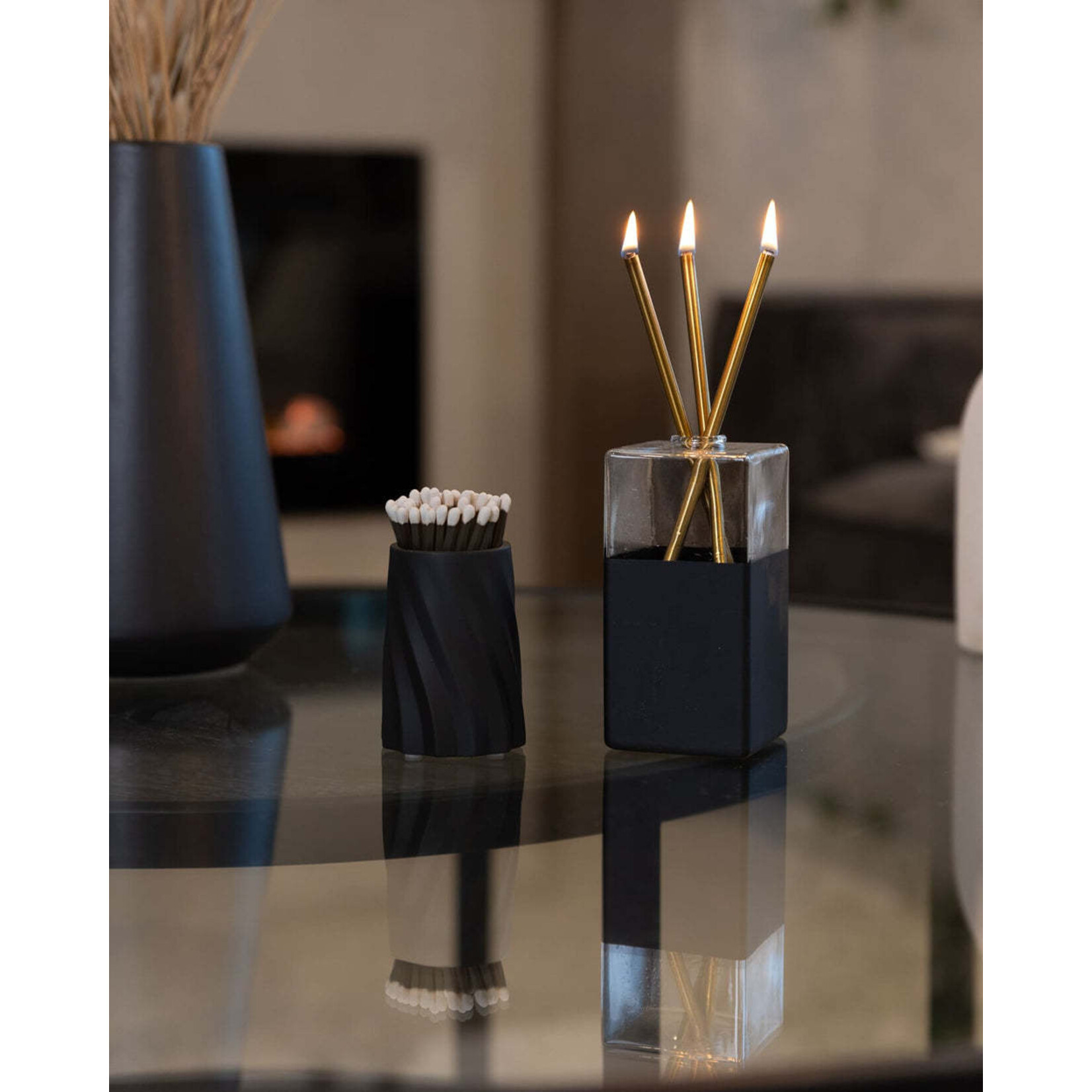 Black Concrete Safety Match Set