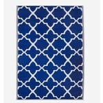 Dark Blue and White Outdoor Rug 4'x6'