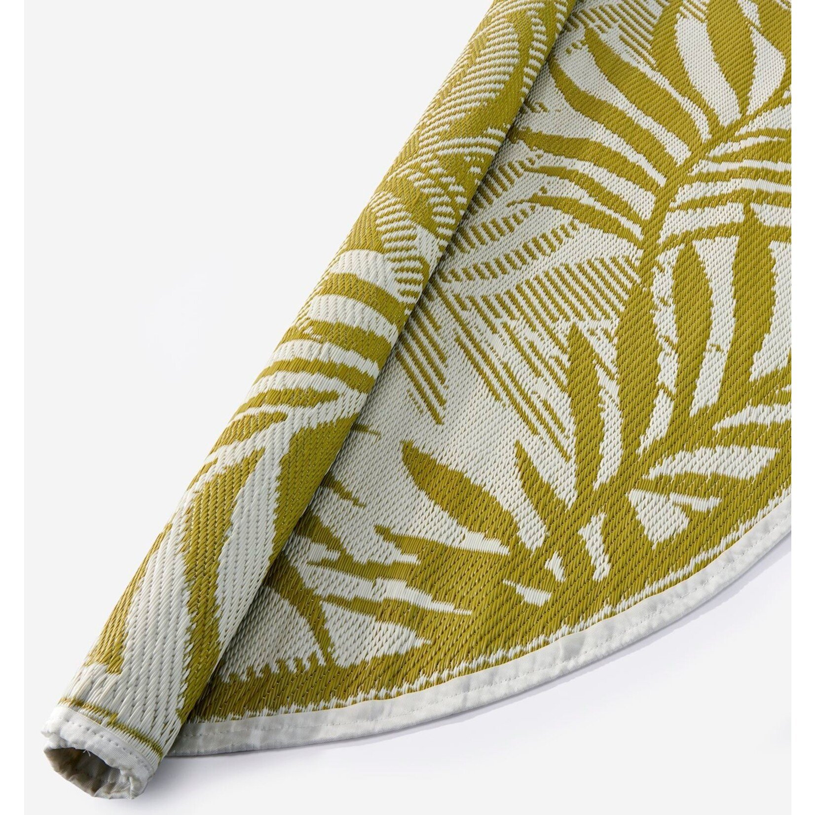 Green Leaf Round Outdoor Rug 5'D