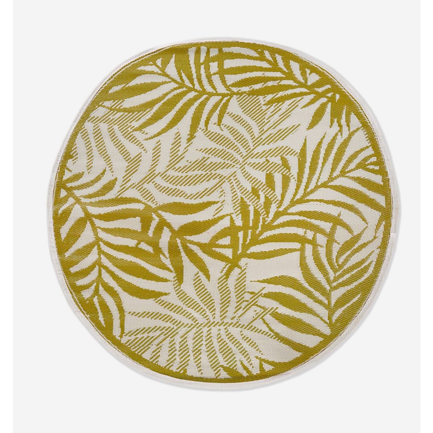 Green Leaf Round Outdoor Rug 5'D