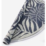 Blue Leaf Round Outdoor Rug 5'D