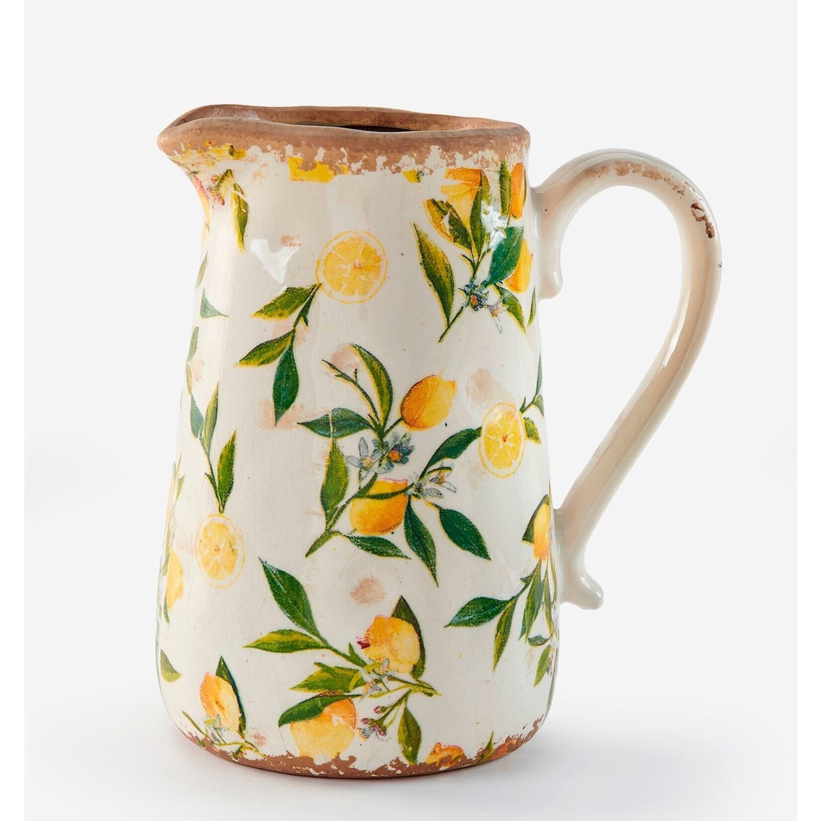 Ceramic Lemon Pitcher Planter - Large
