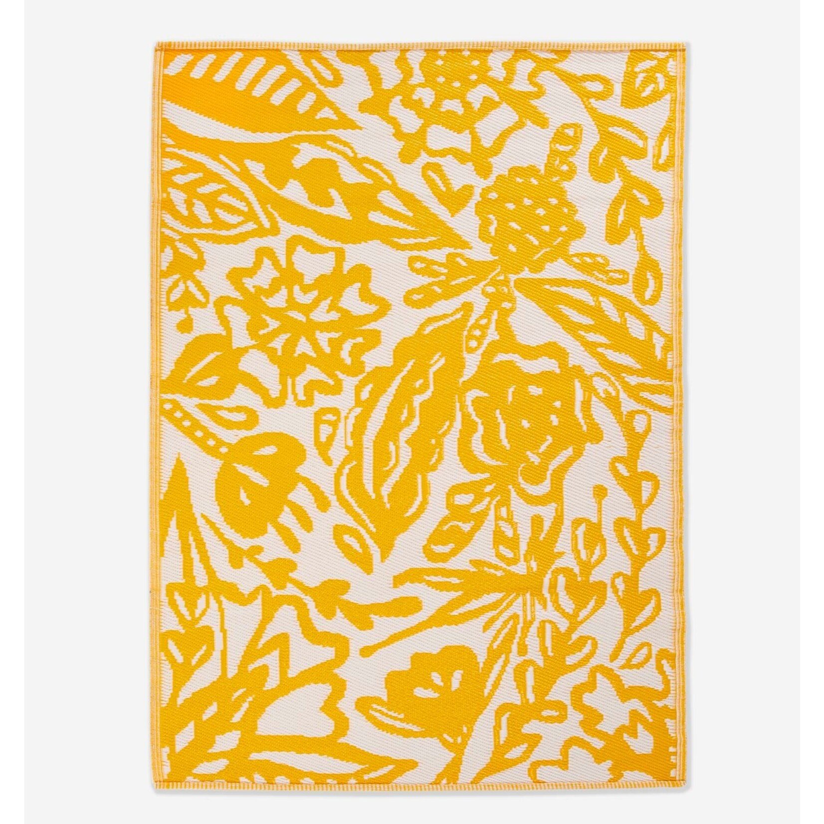 Yellow & White Outdoor Rug 4'x6'
