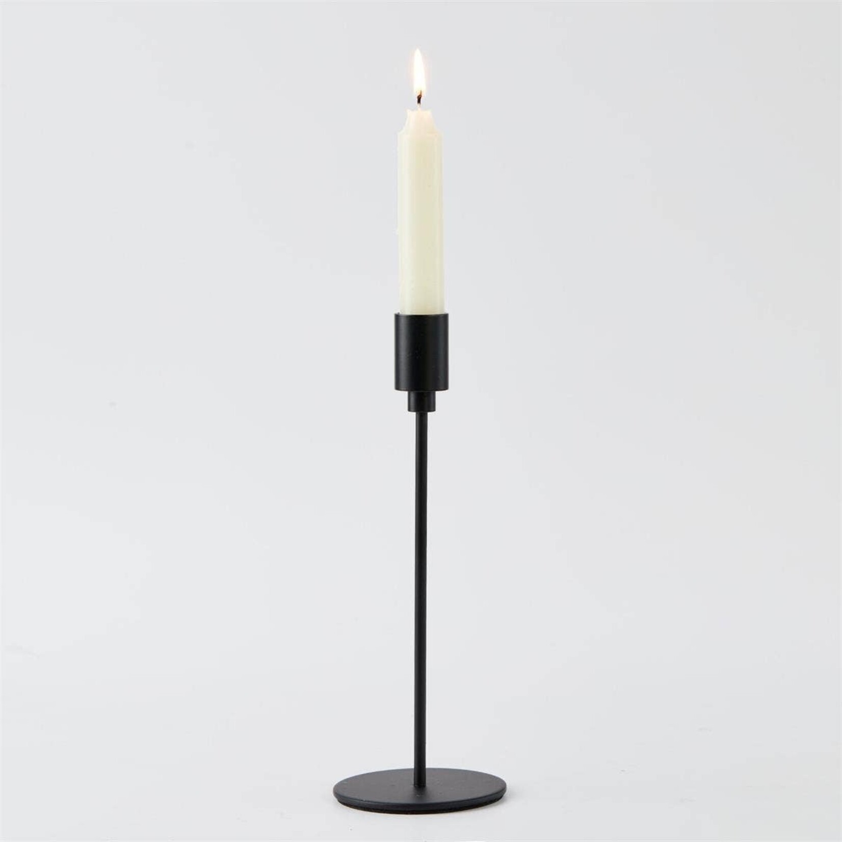Black Taper Candle Holder 9"H