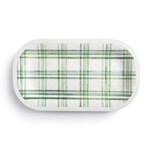 PLATTER - GREEN PLAID MED RECT