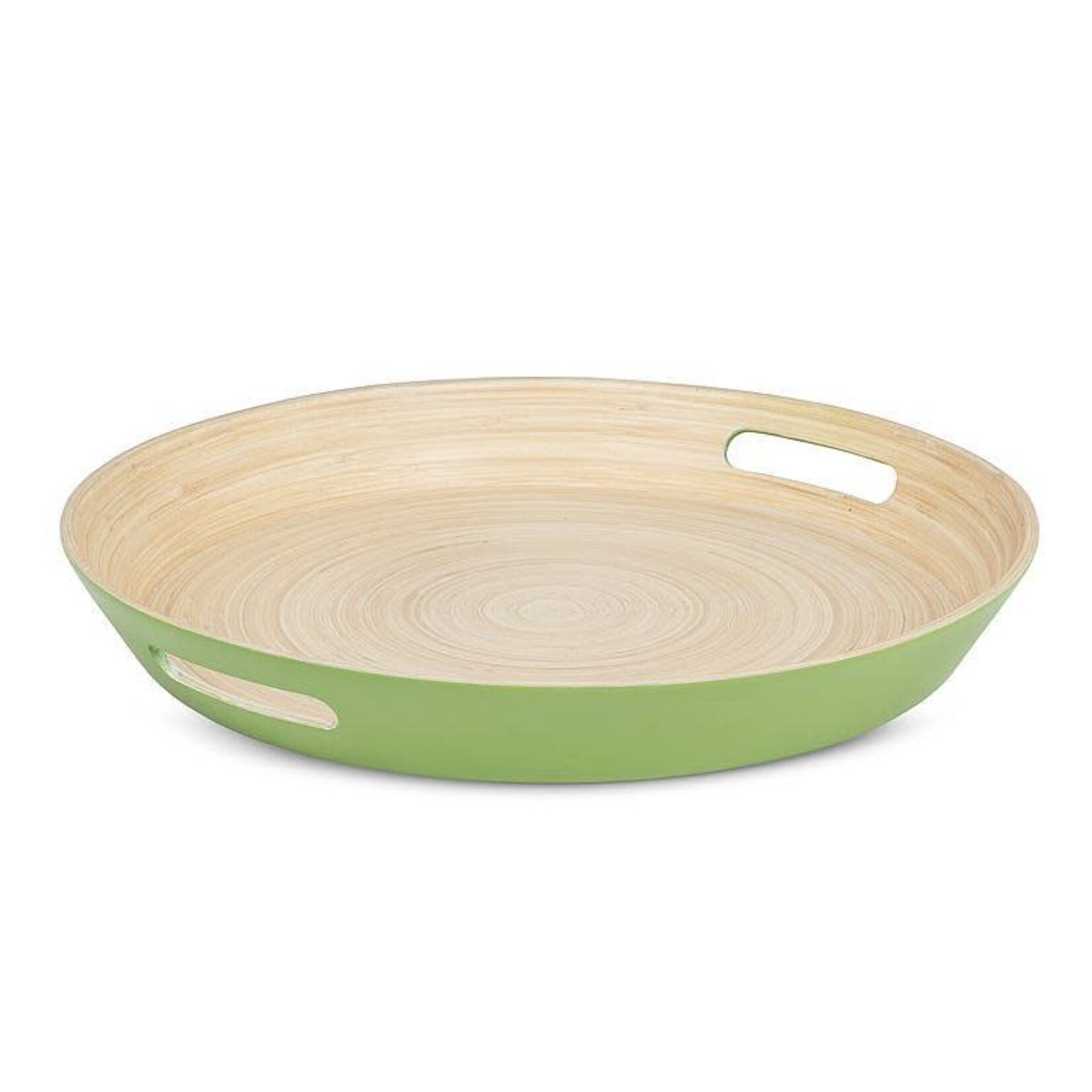 Round Bamboo Tray w/Handles