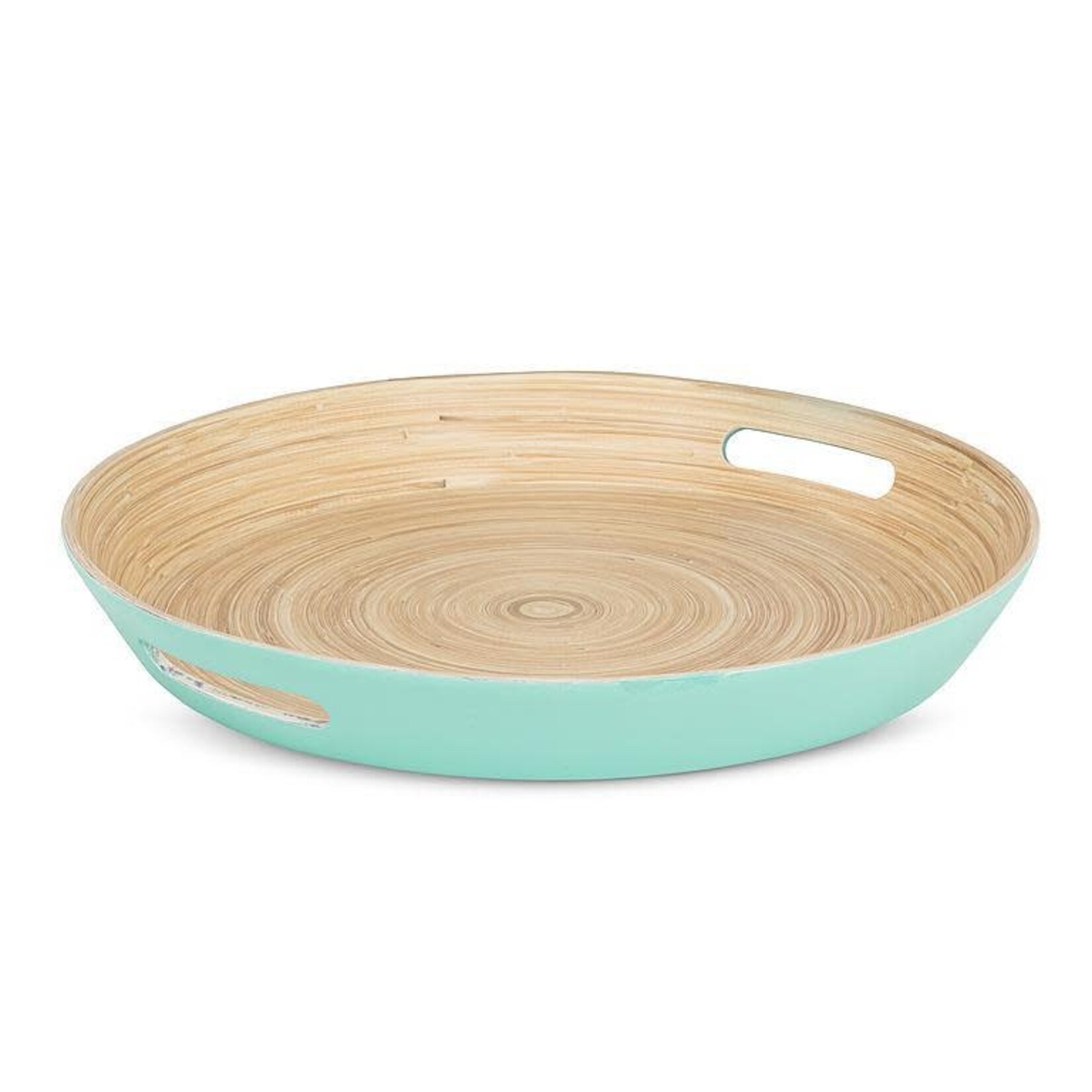 Round Bamboo Tray w/Handles