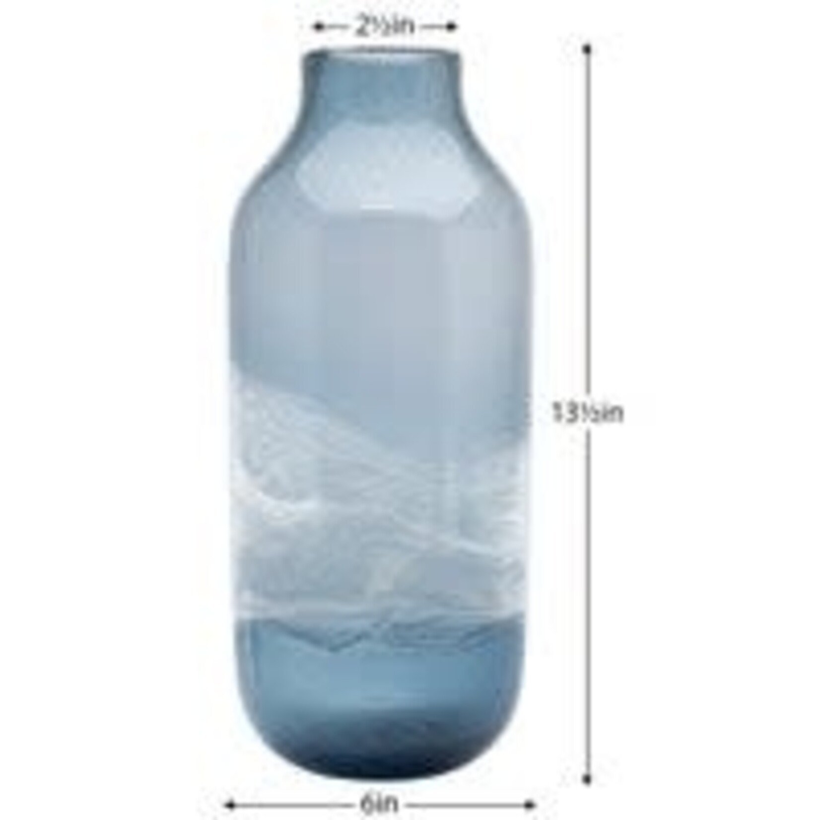 Milky Way 13.5h" Glass Vase - Blue