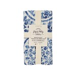 Medallion Linen Blended Napkin Set Of 4 Blue