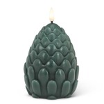Large Dark Green LED Pinecone Candle