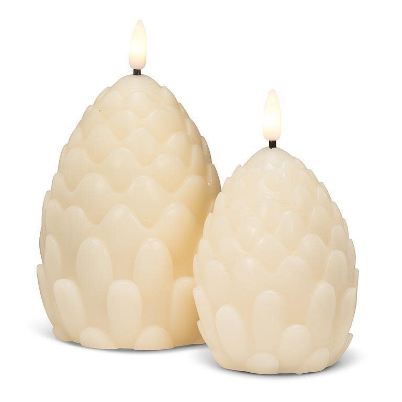 Small Ivory Pinecone LED Candle