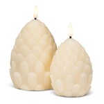 Large Ivory Pinecone LED Candle