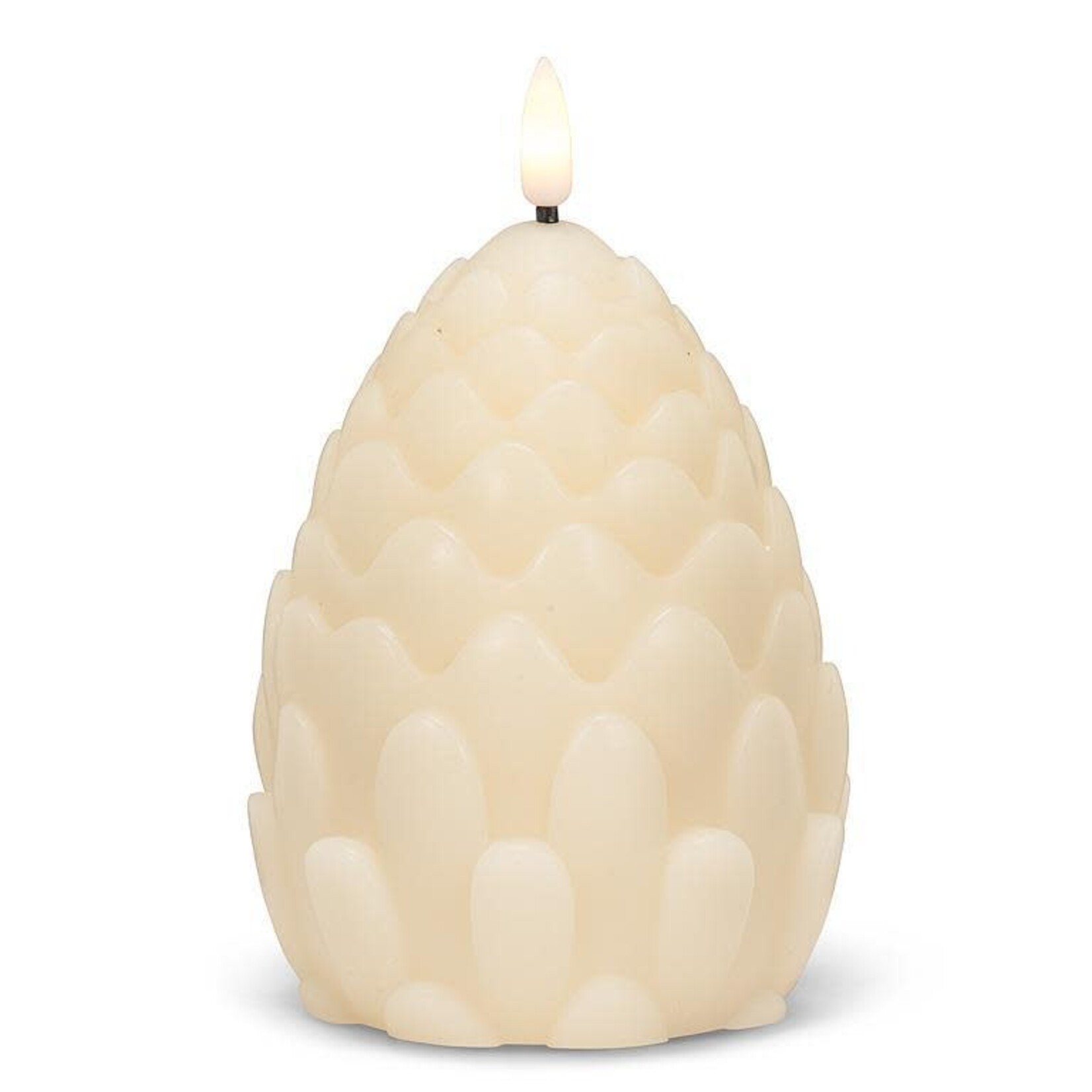 Large Ivory Pinecone LED Candle