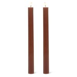 Brown Ridged Taper Candle