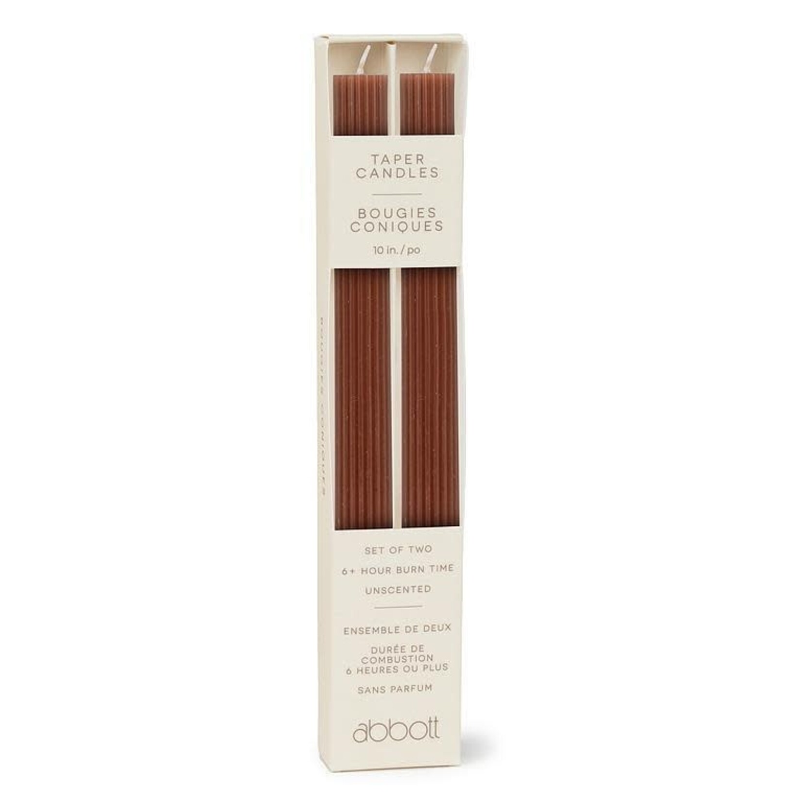 Brown Ridged Taper Candle
