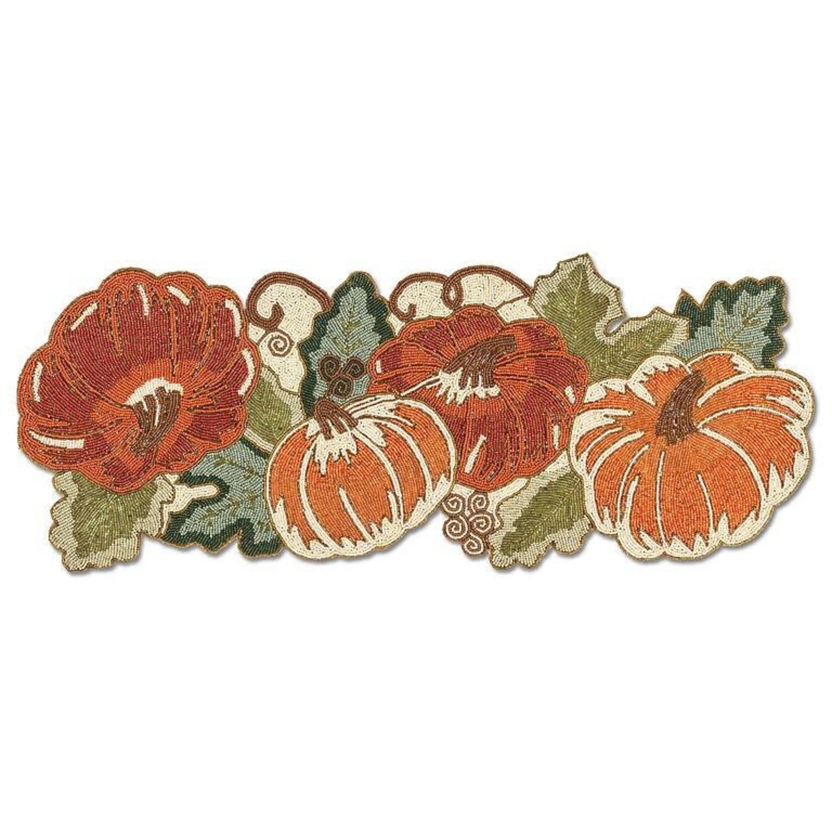 Beaded Pumpkins Table Runner