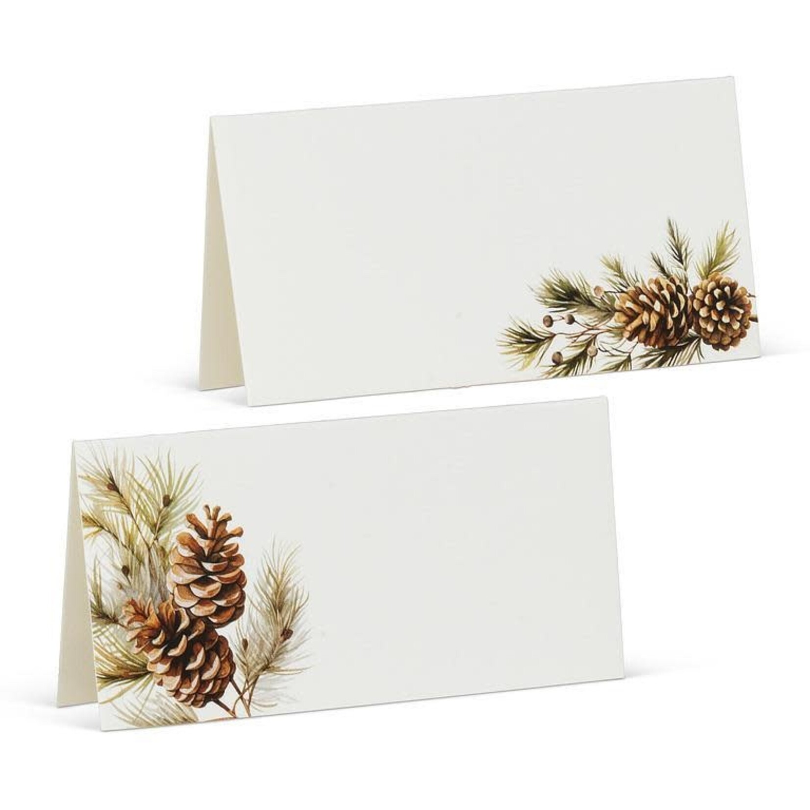 Pinecones & Branches Fold Place Cards. 12 Pieces